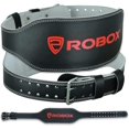 thumbnail image 1 of ROBOX Weight Lifting Belt, Gym, Padded Back Support, Training, Powerlifting, Deadlift, Squat, Lumbar Support, Workout 6" Cowhide Leather Belt, 1 of 7