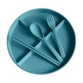 thumbnail image 2 of Dividing Tableware Set, Partitioned Plates with Spoon, Fork & Chopsticks, Kitchen Utensils Set for Family Meals, Space-Saving, Microwave Safe, Home & Kitchen Organization, 2 of 5
