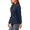 thumbnail image 4 of INSPIRE CHIC Women's Drawstring Waist Flap Pocket Zip Button Utility Jacket, 4 of 6