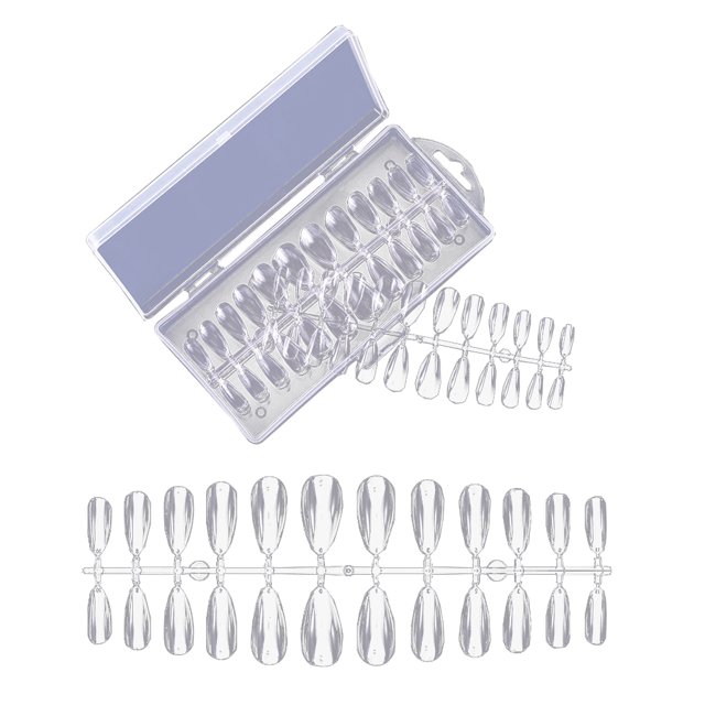 240PCS Nail Tips Clear Seamless Fake Nails Artificial Nails for DIY Nail Art