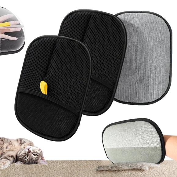 The Magic Brush Enlève-Poils pour Animaux - Gant Électrostatique pour Poils Magic Brush, Gant de Toilettage Réutilisable - Attire les Peluches et les Poils d'Animaux avec une Glisse Simple - la Fourrure du Chat Se Transforme en « Rayures de Chat »