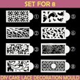 thumbnail image 2 of Cake Mould - Decorating Embosser Sugarcraft Mat Silicone Lace Cake Mould for DIY Fondant Baking Embossed Lace Pattern Cake Mould and Mat 8PCS, 2 of 7