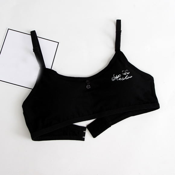 TIMIFIS Black Girls Padded Training Bra Pack – Crop Cami Training Bras for Girls Seamless Bra Design with Removable Padding Valentine'S Day/Mother'S Day Gift