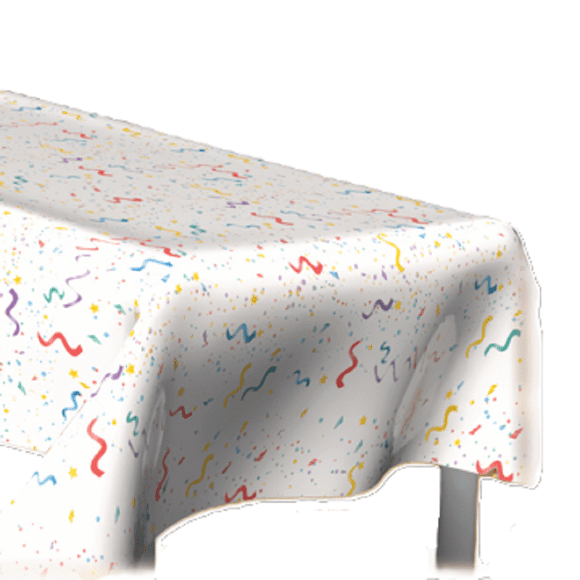 Fantastik Party Nappe multicolore en vinyle à motif confettis, 137,2 x 213,4 cm, 1 unité