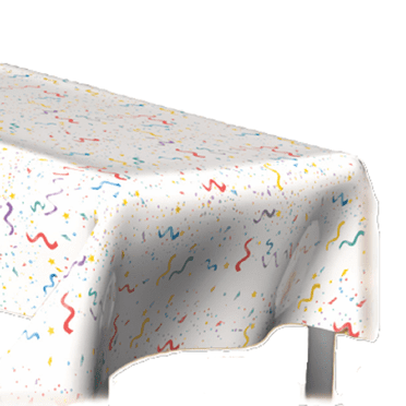 Fantastik Party Multicolour Vinyl Tablecover with Confetti Design, 54 x 84 in, 1 Count