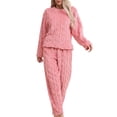 thumbnail image 1 of Zhanying Pyjama Duveteux pour Femmes Ensemble Hiver Chaud Tenue d'Intérieur Moelleuse en Molleton Doux Pjs 2 Pcs Pyjama en Peluche pour Dames Ensembles de Détente Rouge TG, 1 of 3