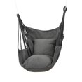 thumbnail image 4 of Chaise Hamac Chaise Suspendue en Corde pour Extérieur Intérieur Siège de Hamac de Camping Robuste Gris, 4 of 9