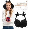 thumbnail image 3 of Wekity 1 Set Plush Backpack Earmuffs Tiara Carrier Backpack Wallets for Japanese Dinnerware Versatile Backpack Chic Leisure Backpack Multipurpose Backpack Ear Warmer Cute Student-0621, 3 of 5