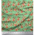 thumbnail image 1 of Soimoi Green Modal Satin Fabric Christmas Theme Party Decor Fabric Printed Yard 42 Inch Wide, 1 of 3