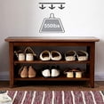 thumbnail image 2 of ACRO Storage Bench Wooden Shoe Bench Rustic Solid Wood Entryway Bench (Brown,23.6"), 2 of 5