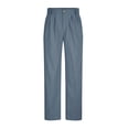 thumbnail image 3 of Ketyyh-chn99 Mens Cotton Linen Drawstring Pants Mens Cotton Pants Trousers Straight Suit Pants Solid Color Office Pants Light Pants Size for L,Light Blue, 3 of 5