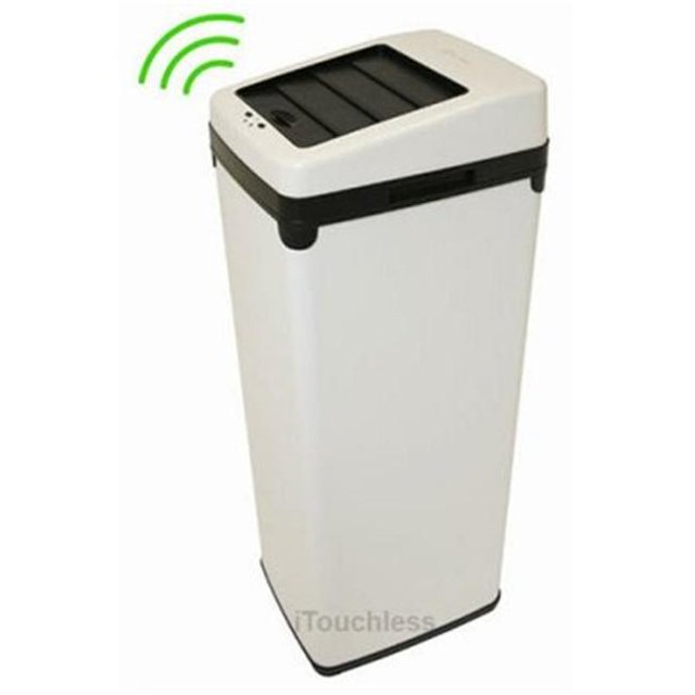 iTouchless IT14SW Poubelle Sans Contact 52 Litres Carrée Blanche