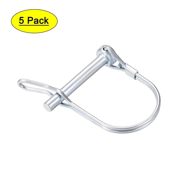 Unique Bargains Shaft Locking Pin w Ear 6mm x 45mm Coupler Pin for Farm Trailers Wagons Lawn Garden in Arch 5Pcs