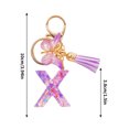 thumbnail image 4 of TopLLC Tools&Home Improvement Initial Letter Keychains For Women Tassel Purple Cute Car Keychain For Wallet Backpack Bag A chopper, 4 of 4