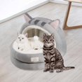 thumbnail image 2 of GROWTH TANK Lit pour Chat Grotte Semi-Fermée Cachette Confortable Tapis Intérieur Détachable Gris G, 2 of 9
