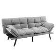 thumbnail image 1 of Costway Convertible Futon Sofa Bed Memory Foam Couch Sleeper with Adjustable Armrest Grey, 1 of 10