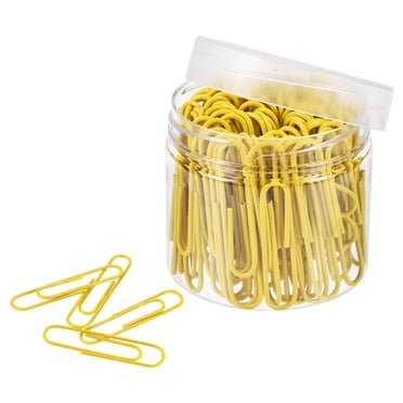 Unique Bargains Trombones 2 Pouces Enduits de Vinyle avec Boîte pour Bureau Maison Jaune Quantité 100