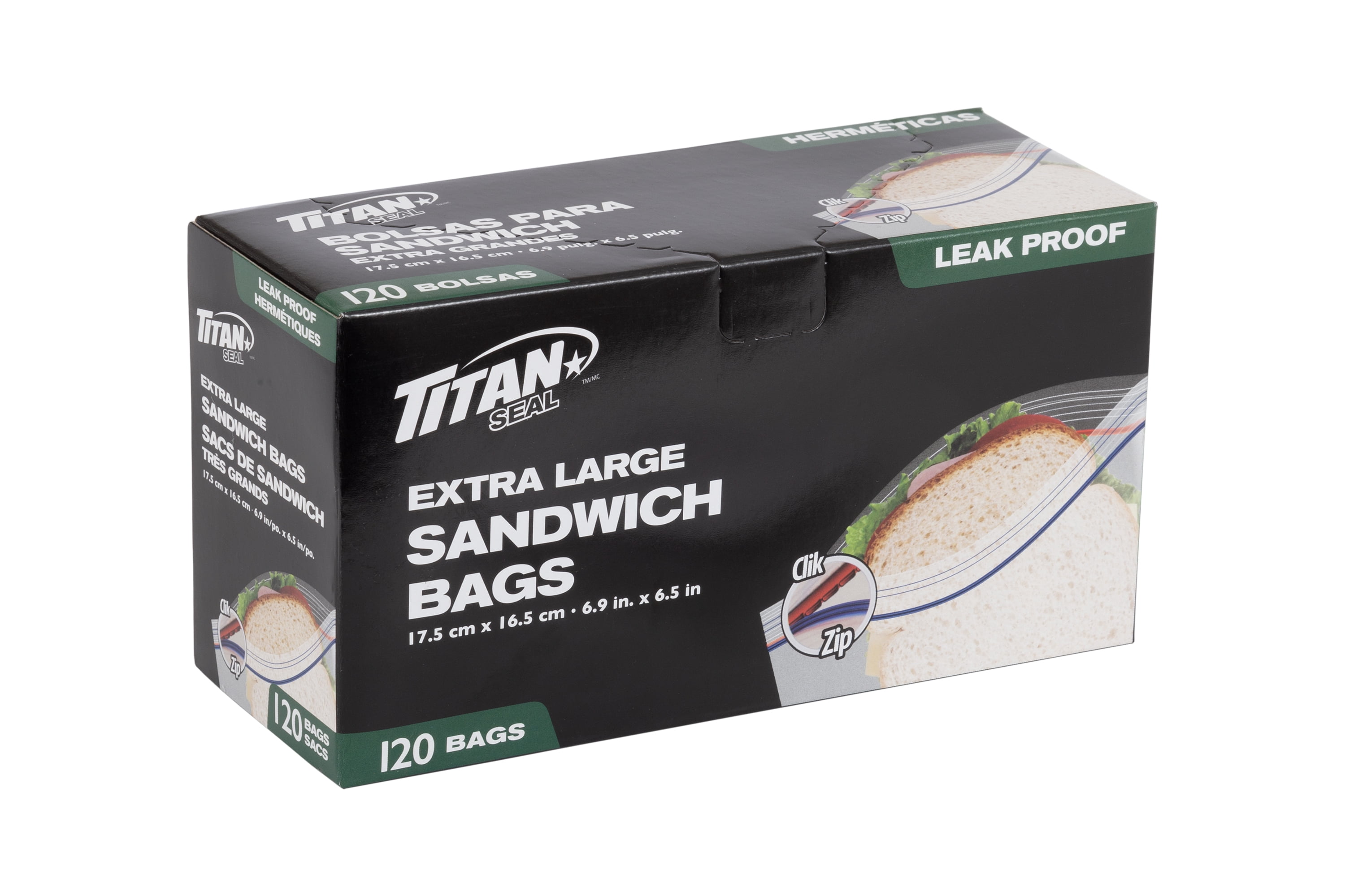TITAN Extra Large Sandwich Bags, 480 Bags