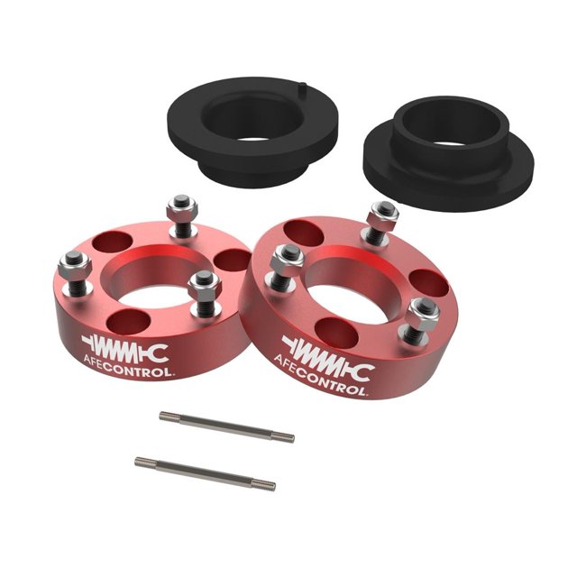 Kit de Nivellement de Flux Avancé pour Ram 1500- Nouveau Modèle 2021-2022, Suspension 416-20T002-R, Contrôle avant 2 Pouces, Levage avant; Aluminium Billet; Rouge; avec Tiges de Connexion
