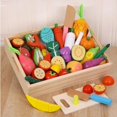 thumbnail image 1 of Children Wooden Kitchen Simulation Play House Toy Puzzle Magnetic Vegetables Fruit Cecilia Colorful Mini Toy Model Birthday Gift, 1 of 7