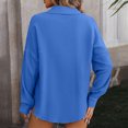 thumbnail image 4 of AherBiu Chemises à Manches Longues pour Femmes, Boutonnées, Col à Revers, Col en V, Décontractées, Légères, Hauts d'Été, Blouse, 4 of 6