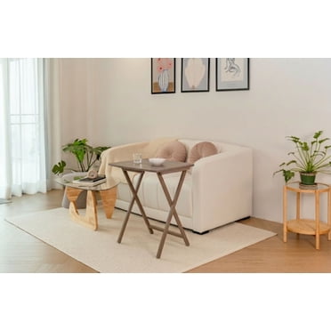 Mainstays Single Folding XL Oversized Tray Table Set, Rustic Gray