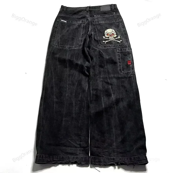 jeans Amples Décontractés de Rue Y2K Hip-Hop Jnco Grand Denim pour Hommes et Femmes Pantalon Poche Boxe Kangaroo Imprimé Lavage jeans à Jambe Grand
