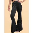 thumbnail image 4 of Honganda Women’s Velvet Flare Pants Solid Color Slim Fit Bell-Bottom Trousers Bootcut Pants, 4 of 9