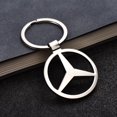 thumbnail image 1 of Metal Hollow Audi Toyota Mercedes -Benz Car Logo Keychain Silver Metal Chrome Finish Car Logo Emblem Keychain for Key Rings, Lanyards, Backpacks (for Mercedes Benz Round Logo), 1 of 1