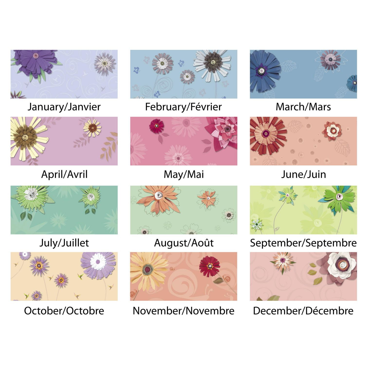 2026 Mead® Paper Flowers Monthly Desk Pad
