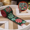 thumbnail image 2 of TopLLC Christmas Ribbon Wired 5.5 Yards 2.5 inch Red Green Candy Peppermint Burlap Wired Edge Ribbon, Glitter Christmas Tree Decorative Ribbon Christmas Decorations for Gift Wrapping Craft Bow Wreath, 2 of 9