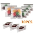 thumbnail image 1 of AMERTEER 10 Pcs Sacs de Rangement Alimentaires Réutilisables Sacs à Collation Réutilisables Sac à Lunch Antigel pour Viande et Légumes Surgelés, 1 of 6