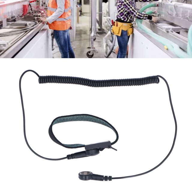 Bracelet Antistatique ESD, Sangle de Poignet Antistatique avec Fil Extensible, Acier Inoxydable Résistant à l'Usure pour Équipement Électronique