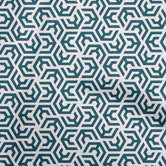 oneOone Silk Tabby Turquoise Blue Fabric Geometric Sewing Craft Projects Fabric Prints By Yard 42 Inch Wide
