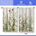 thumbnail image 3 of Flowers Floral Kitchen Curtains - Leaves Spring Botanical Small Short Tier Cafe Window Curtains for Bathroom Living RV Room Rod Pocket Window Drapes 24 Inch Length 2 Panels Set 28"x24", 3 of 5