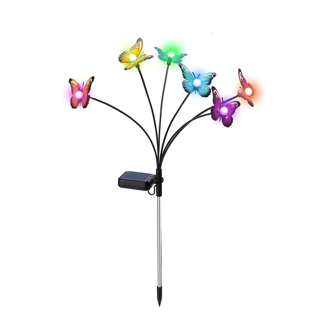 Solar LED String 6 Heads Head Outdoor Garden Lights Light Decoration Waterproof Courtyard Floor Patio Courtyard Pathway Landscape Lighting