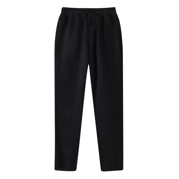 Meichang Men's Yoga Sweatpants Athletic Lounge Pants Open Bottom Casual Pants for Men with Pockets Lightweight Hiking Pants Outdoor Running Joggers Trousers Black M