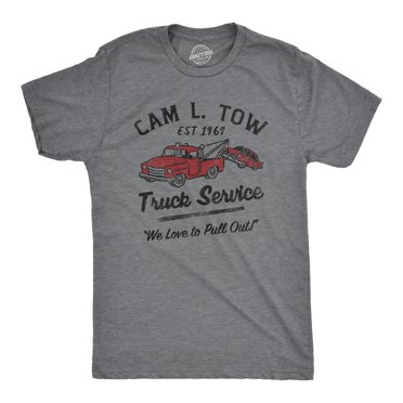 Mens Cam L Tow Truck Service T Shirt Funny Camel Tow Adult Joke Tee for Guys (Dark Heather Grey - CAMLTOW) - 4XL