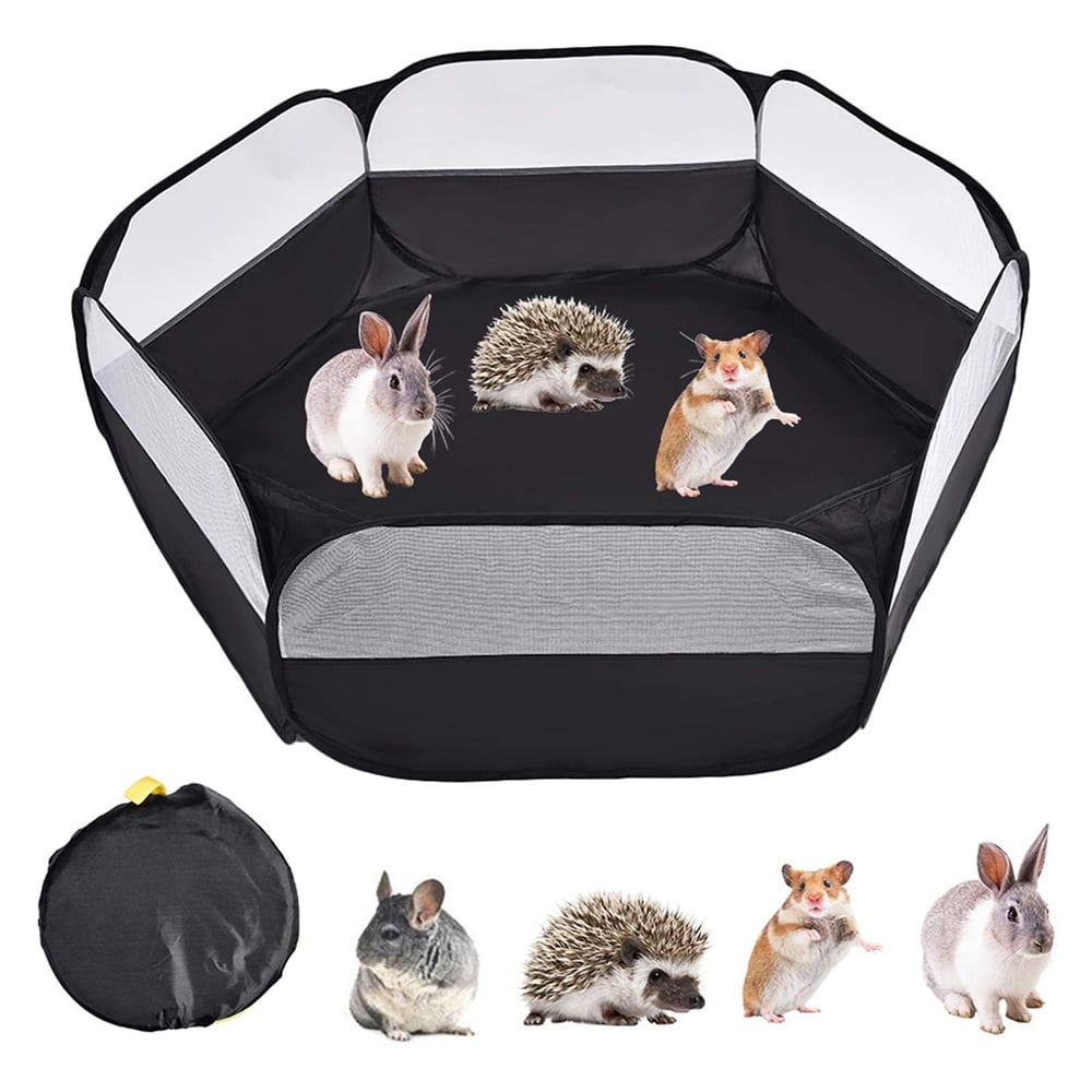 Small Animal Playpen, 1 Pack Foldable Small Animal Pet Playpen with Storage Bag