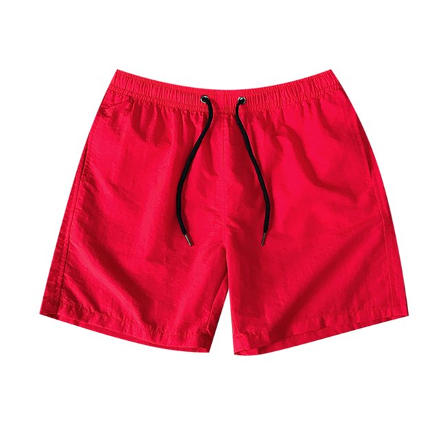 Running Shorts mens Casual Drawstring Pocket Solid Color Candy Color Five-point Beach Shorts