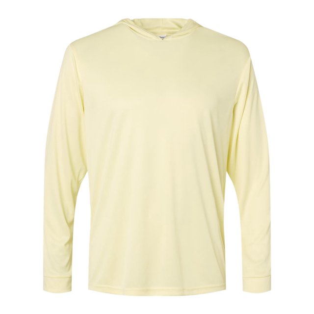 Paragon Mens Bahama Performance Hooded Long Sleeve T-Shirt, M, Pale Yellow
