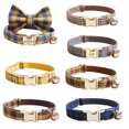 thumbnail image 2 of Velvet Pattern Cat Collar w/ Bowtie - Engrave Your Pet's ID, 2 of 15