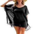 thumbnail image 1 of Maillot de Bain Femme, Tenue de Plage, Mousseline, Franges, Paréos, Mini Robes, Tenue de Plage, Maillots de Bain, Tenue de Plage, Rose, 1 of 3