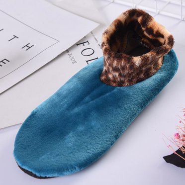 Chaussettes de Danse pour Enfants Automne et Hiver Imprimé Léopard Double Couche Plus Velours Épaississement Antidérapant Chaleur Non Douce Chaussettes de Yoga Danse