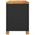 thumbnail image 3 of vidaXL Garden Storage Box Black 80x40x48 cm Poly Rattan Acacia Wood, 3 of 5