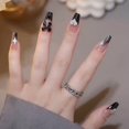 thumbnail image 3 of HLONK 24Pcs Gel Press on Nails  Gel French Long Fake Nails  Press on Tips With Glue  Rhinstone with Butterfly  NO.13, 3 of 7