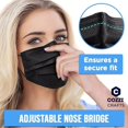 thumbnail image 3 of LoonWear Black F Masks, 3-Ply Black Masks Disposable 100 Pk (Premium Comfort Soft White Inside) Breathe Easy Black 100 Pack, 3 of 5