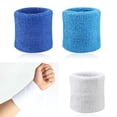 thumbnail image 2 of 2Pcs Sports Wristband Solid Color Absorbent Cotton Breathable Quick Dry Sweatband for Tennis, 2 of 11
