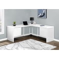 thumbnail image 1 of Monarch Specialties Computer Desk, Home Office, Corner, Left, Right Set-up, Storage Drawers, 72"l, L Shape, Work, Laptop, Laminate, Metal, Glossy White, Contemporary, Modern, 1 of 9