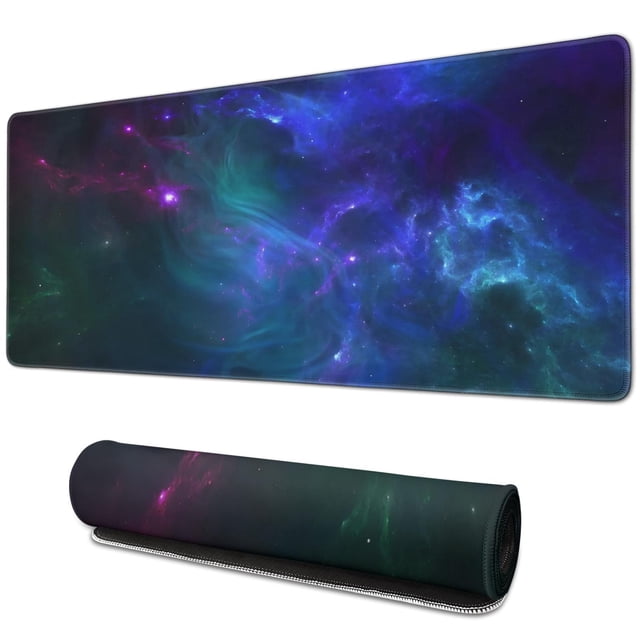 Experience Immersive Gaming with our Large, Dazzling Galaxy Mouse Pad. Non-Slip Rubber Base & Stitched Edges for Precision Control. Transform Your Desk into a Gaming Oasis - 31.5x11.8in.